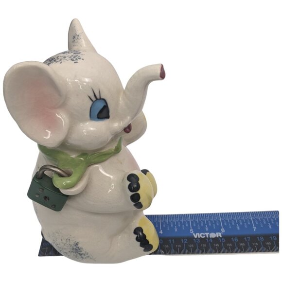Ever Brite Elephant Bank Anthropomorphic Ceramic Coin Vintage Kitsch Japan - Picture 14 of 15
